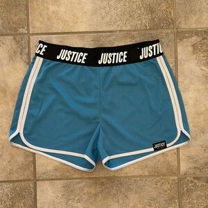 Justice Sport Blue Mesh Athletic Shorts Size XL 16/18 Plus